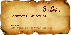 Beszteri Szixtusz névjegykártya